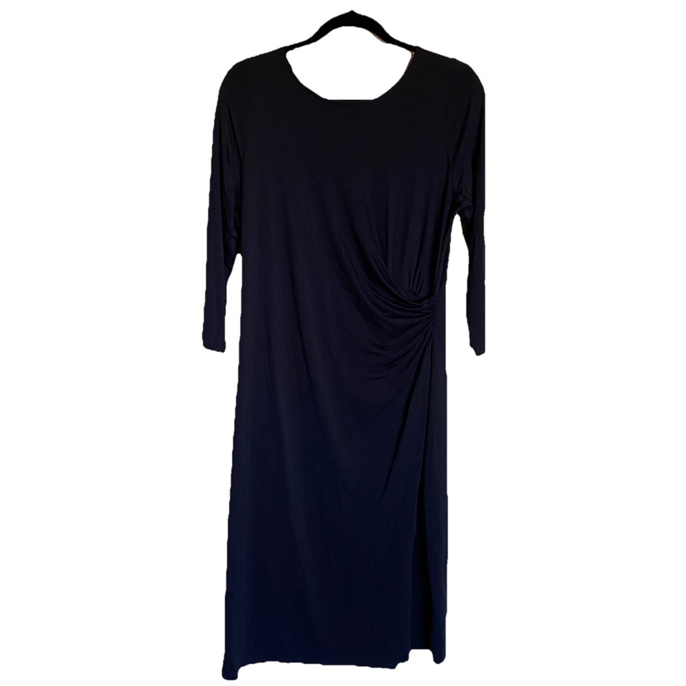 Talbots Navy Blue Nylon Spandex Bodycon Dress Women's Size Large Cocktail Party